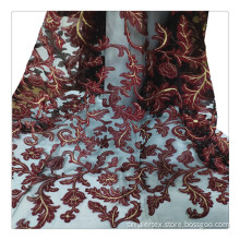 seoul korea embroidery fabrics fancy all over bridal mesh lace fabric 3D patch embroidery fabric